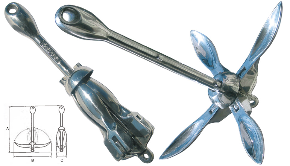 Ancora a Ombrello in Acciaio Inox 2,5kg